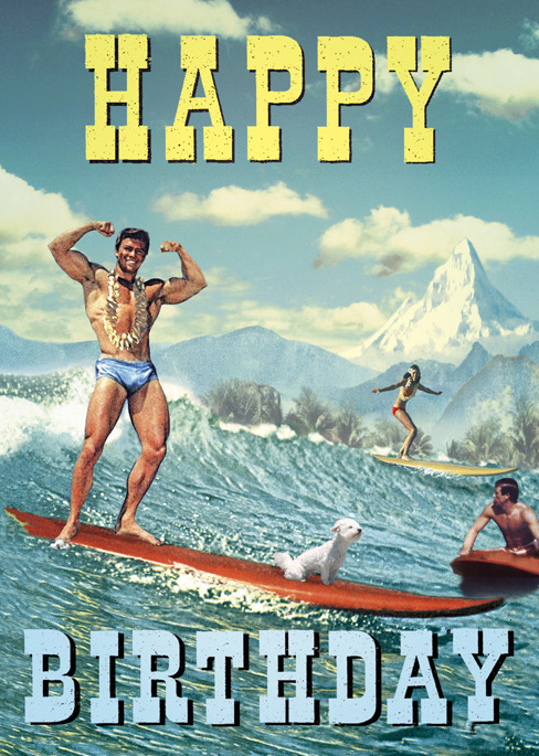 Birthday Surfer Greeting Card by Max Hernn